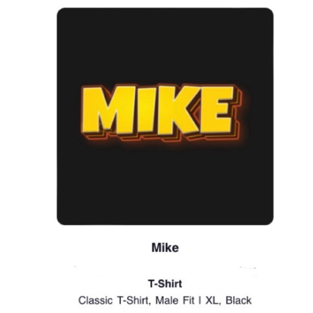 Black Short Sleeve Men's Mike Tee